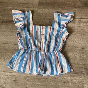 Red white and blue top